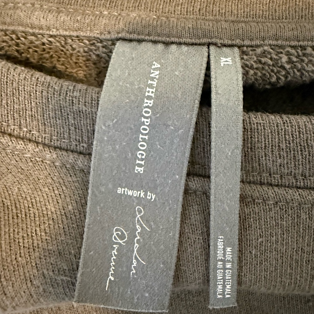 Anthropologie Leopard Graphic‎ Sweatshirt | XL | 100% Cotton Art Pullover - Picture 6 of 6